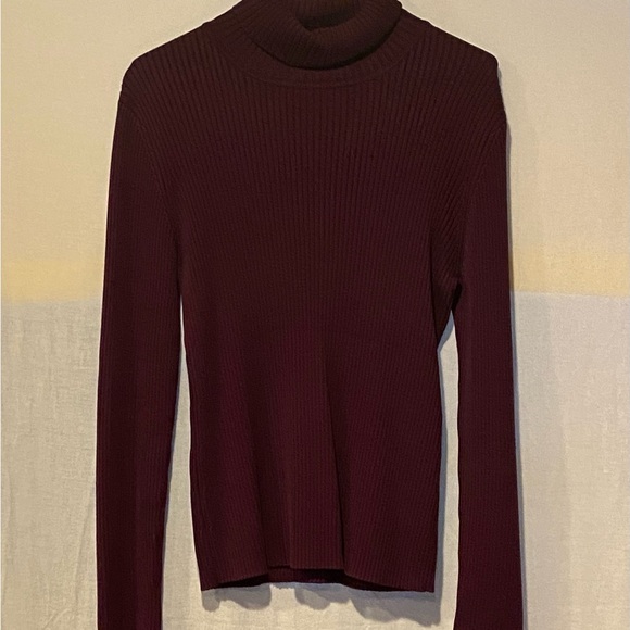 Chico’s Purple Ribbed Turtleneck Sweater Size 2 (L/12) - Picture 1 of 5